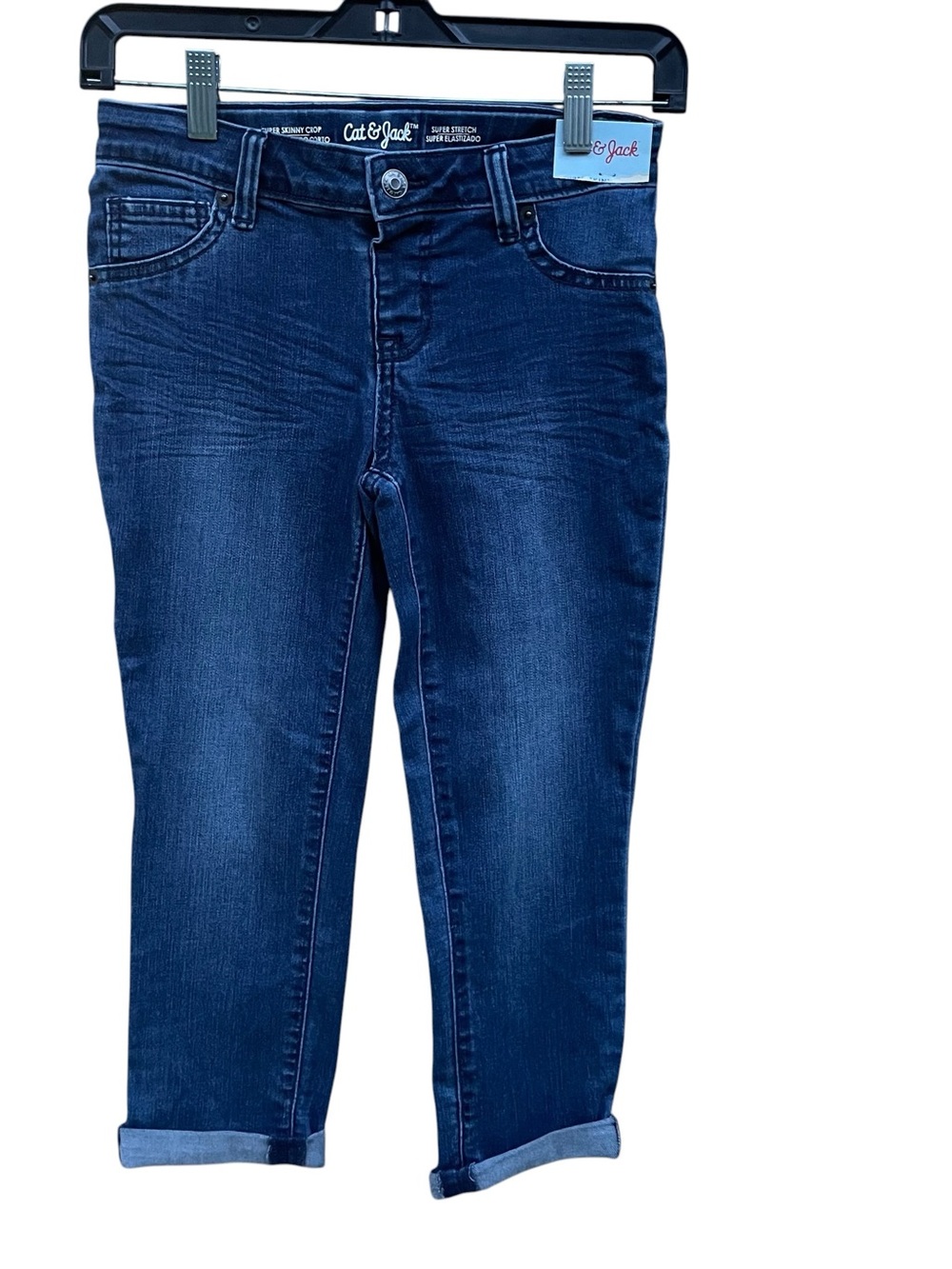 Cat & Jack Super Skinny Crop Jeans with Cuffed Hem Super Stretch